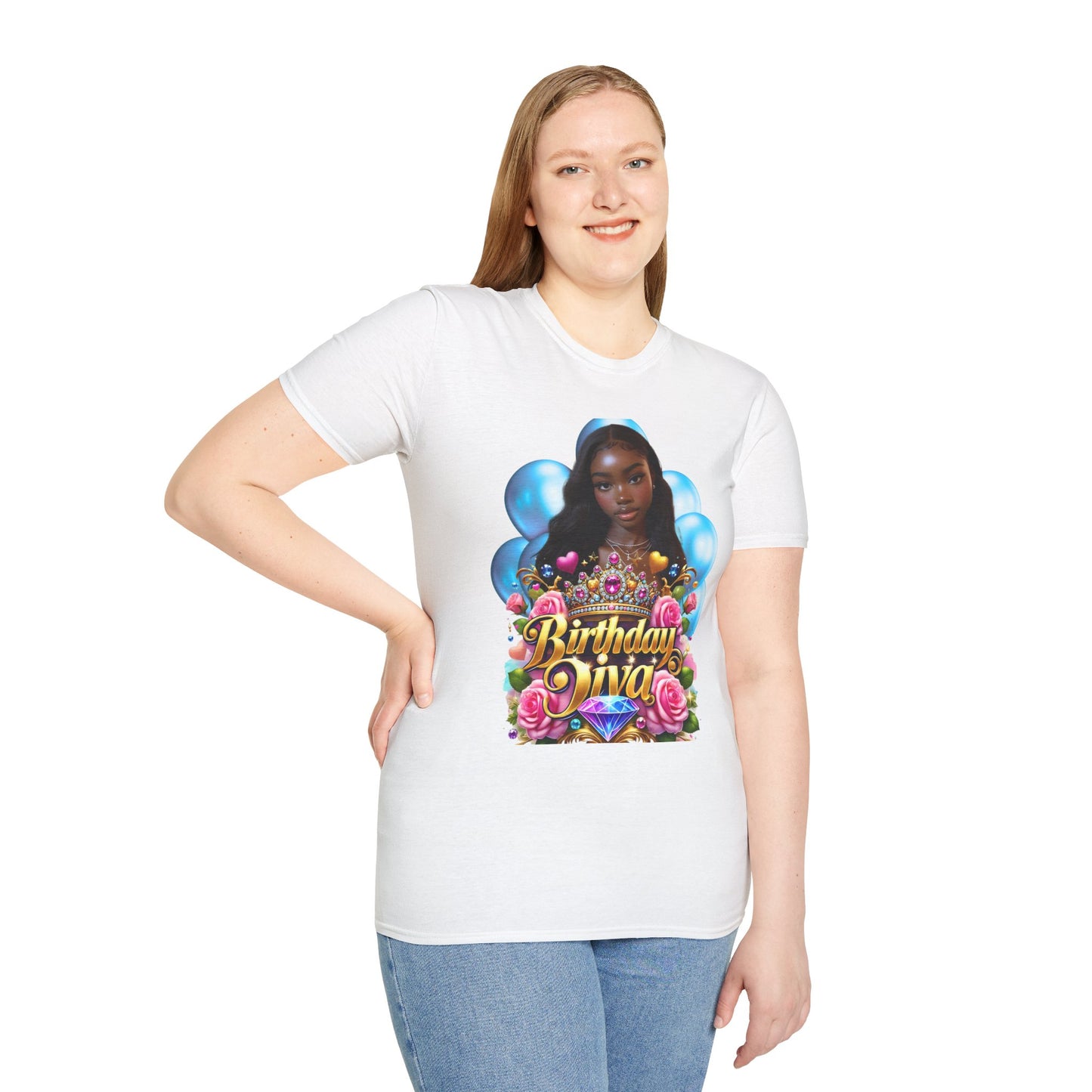 Birthday Diva T-Shirt | Unisex Softstyle Tee, Birthday Gift, Celebration Apparel, Party Outfit, Fun Gift for Her