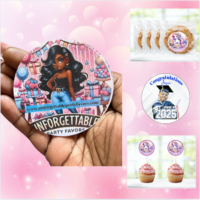 Custom Round Sticker Labels 12 pcs