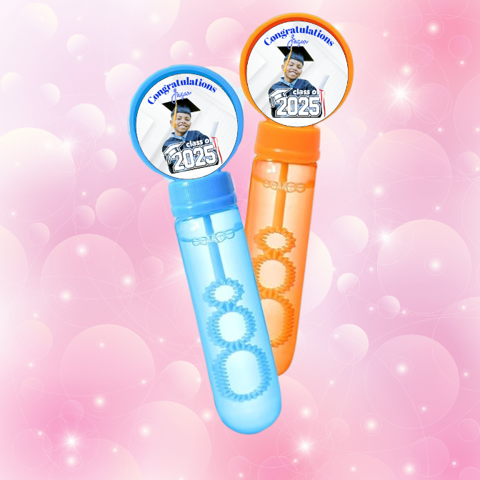 Mini Bubbles with Custom Label Party Favors(12 ASSORTED COLORS)