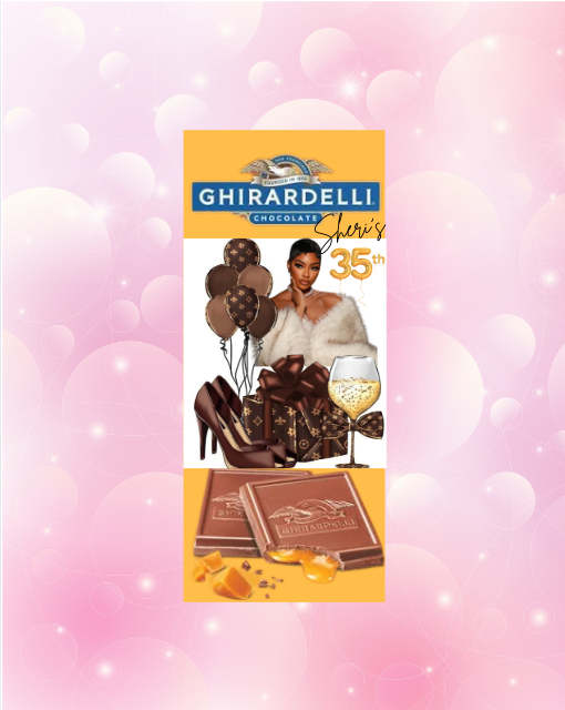 12 Ghirardelli Candy Bars with Custom Wrapper