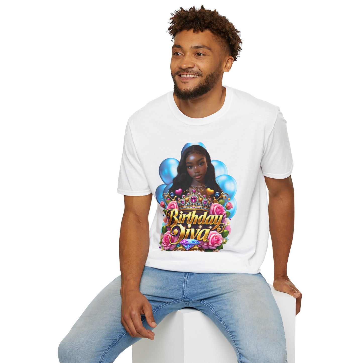Birthday Diva T-Shirt | Unisex Softstyle Tee, Birthday Gift, Celebration Apparel, Party Outfit, Fun Gift for Her