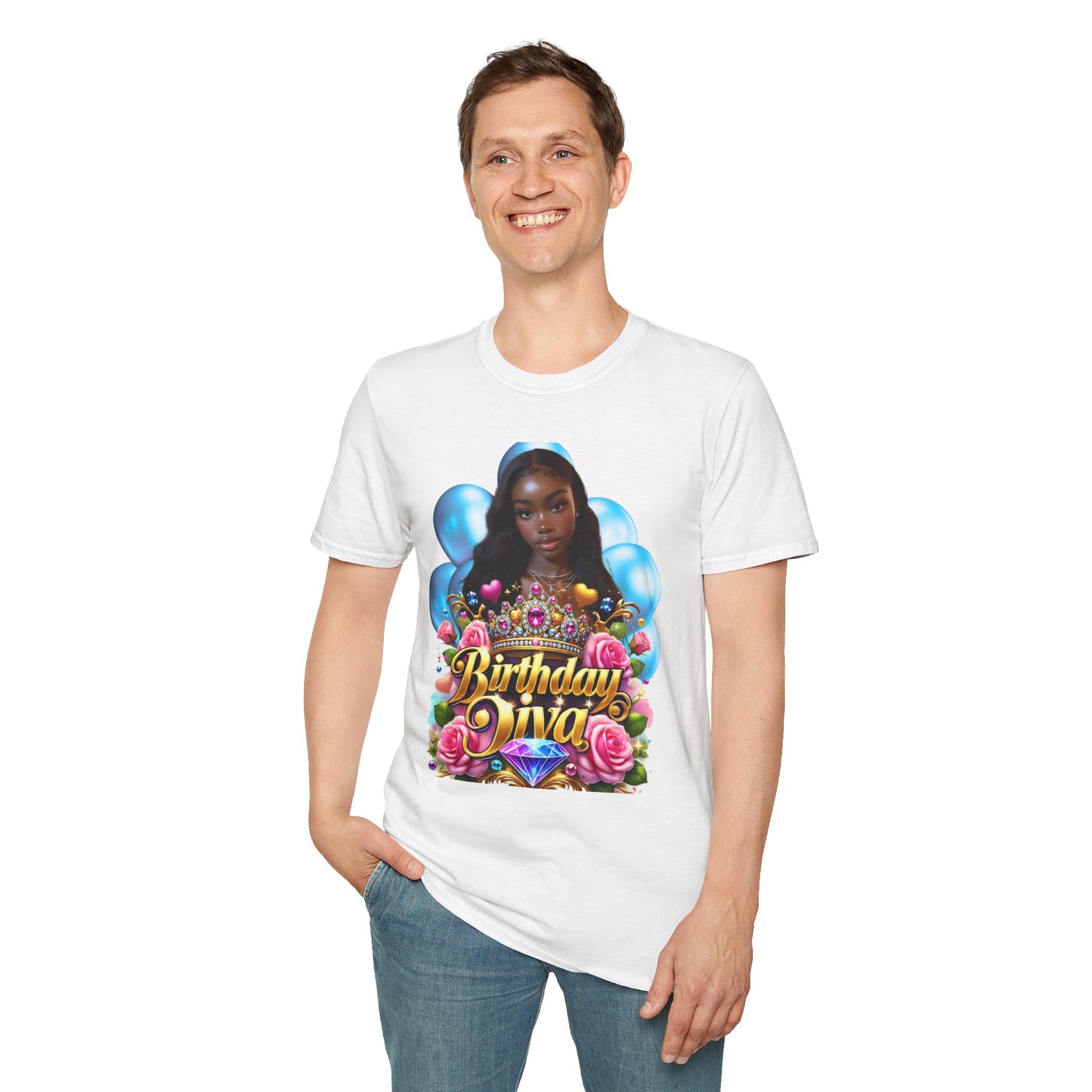 Birthday Diva T-Shirt | Unisex Softstyle Tee, Birthday Gift, Celebration Apparel, Party Outfit, Fun Gift for Her