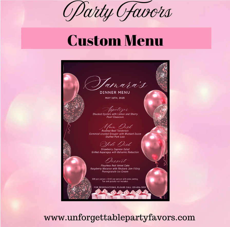 Custom Designed Menus (digital download)