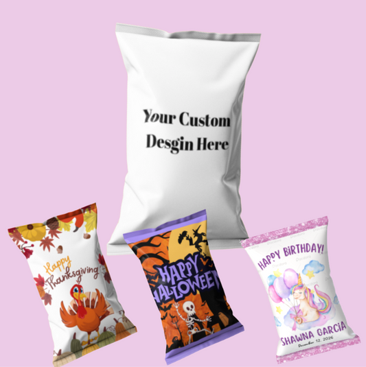 10 Custom Chip Bag Party Favors – Filled or Unfilled