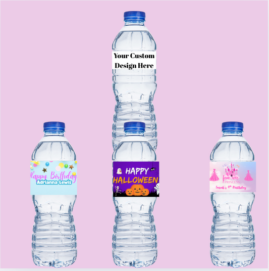 10 Custom Water Bottles– Small & Standard Sizes