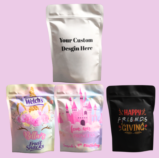 10 Custom Fruit Snacks Party Favors – Filled or Unfilled