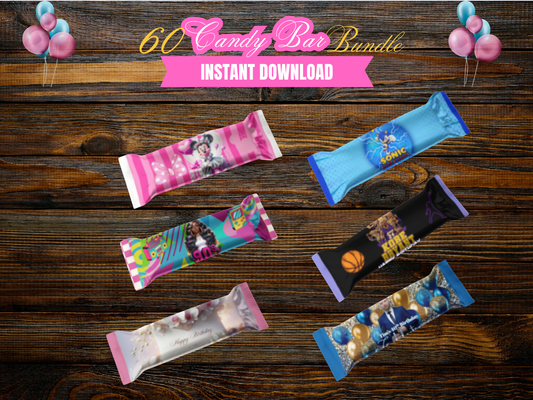 60 Birthday Hershey Bar Wrapper Templates – Instant Download | Canva Templates